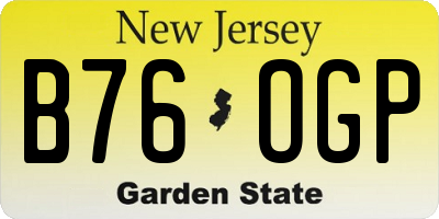 NJ license plate B76OGP