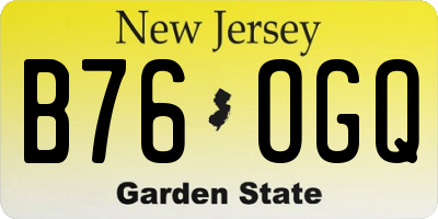 NJ license plate B76OGQ