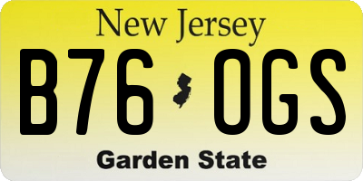 NJ license plate B76OGS
