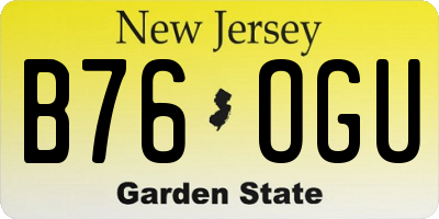 NJ license plate B76OGU