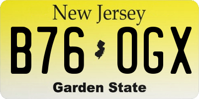 NJ license plate B76OGX