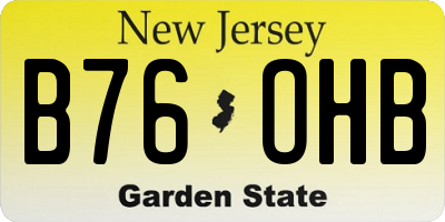NJ license plate B76OHB
