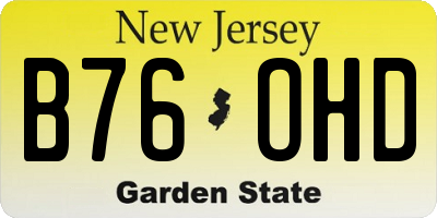 NJ license plate B76OHD