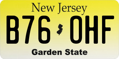 NJ license plate B76OHF