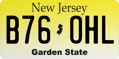 NJ license plate B76OHL