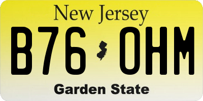 NJ license plate B76OHM