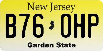 NJ license plate B76OHP