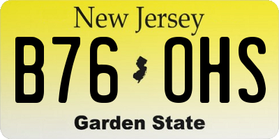 NJ license plate B76OHS