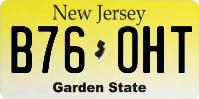 NJ license plate B76OHT