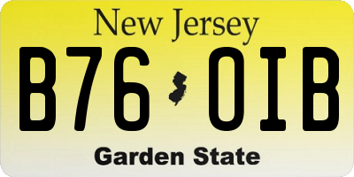 NJ license plate B76OIB