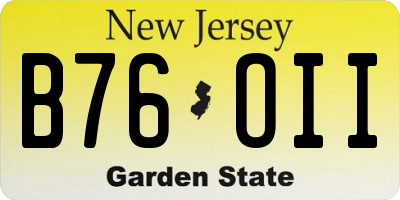 NJ license plate B76OII