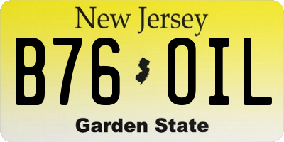 NJ license plate B76OIL
