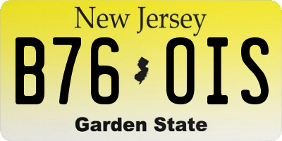 NJ license plate B76OIS