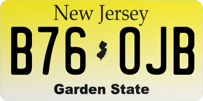 NJ license plate B76OJB
