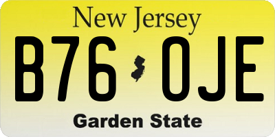 NJ license plate B76OJE