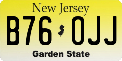 NJ license plate B76OJJ