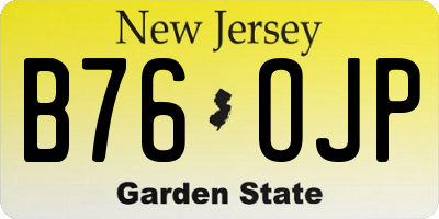 NJ license plate B76OJP