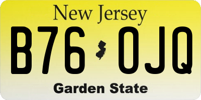 NJ license plate B76OJQ