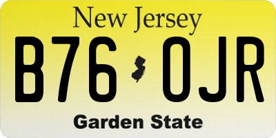 NJ license plate B76OJR