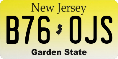 NJ license plate B76OJS