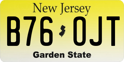 NJ license plate B76OJT