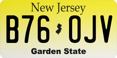 NJ license plate B76OJV