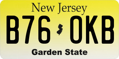 NJ license plate B76OKB