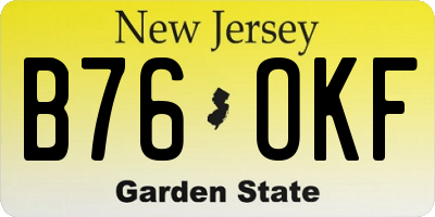 NJ license plate B76OKF