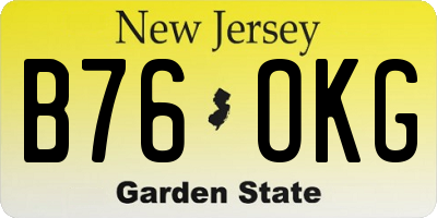 NJ license plate B76OKG