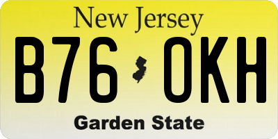 NJ license plate B76OKH