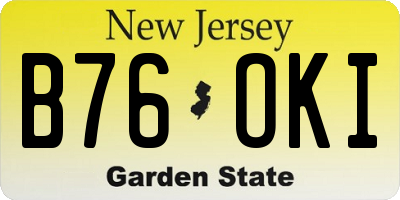 NJ license plate B76OKI