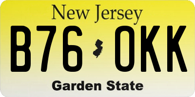NJ license plate B76OKK