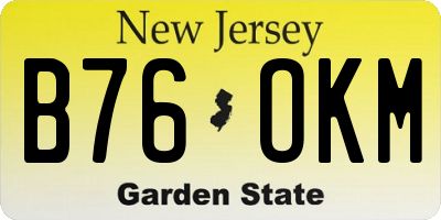 NJ license plate B76OKM