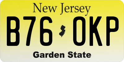 NJ license plate B76OKP
