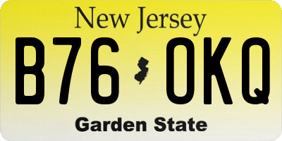 NJ license plate B76OKQ