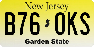 NJ license plate B76OKS