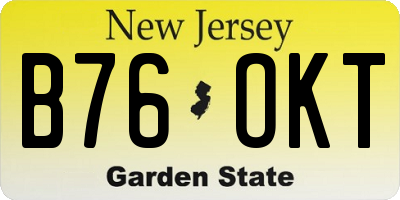 NJ license plate B76OKT