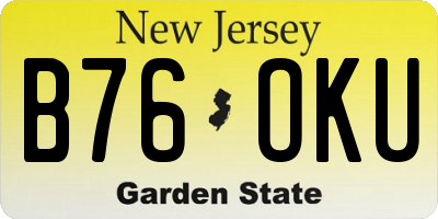 NJ license plate B76OKU