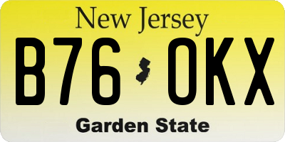 NJ license plate B76OKX