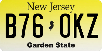 NJ license plate B76OKZ