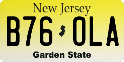 NJ license plate B76OLA