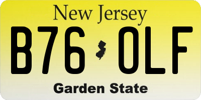 NJ license plate B76OLF