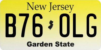 NJ license plate B76OLG