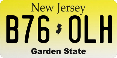 NJ license plate B76OLH