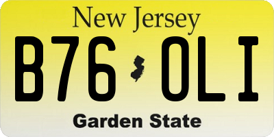 NJ license plate B76OLI