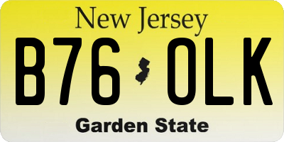 NJ license plate B76OLK
