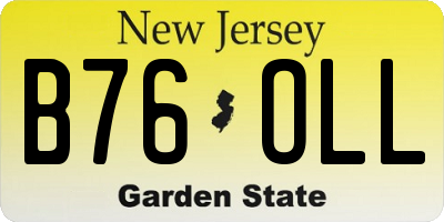 NJ license plate B76OLL