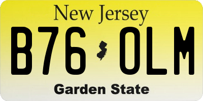 NJ license plate B76OLM