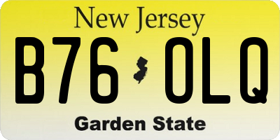 NJ license plate B76OLQ
