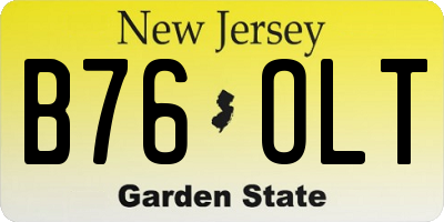 NJ license plate B76OLT